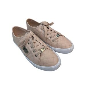 G By Guess Women's Quilted‎ Low Top Lace Up Sneakers Pink SZ 9
